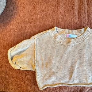 Free People Beach Cropped Short Sleeve Sweater